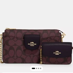 🆕COACH Poppy Crossbody With Card Case In Signature Canvas